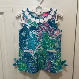 Lilly Pulitzer Lilly Knit Shift Dress Botanical Green Holiday in the Sun 6-12 MO